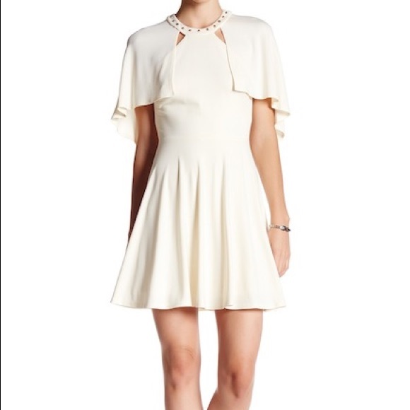 ABS by Allen Schwartz Studded Neck Cape Dress M - Picture 2 of 8